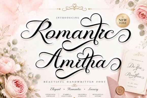 Romantic Amitha: A Handwritten Font That Elevates Digital Branding